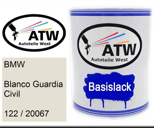 BMW, Blanco Guardia Civil, 122 / 20067: 1L Lackdose, von ATW Autoteile West.